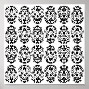Poster Calavera - crânio de açúcar doce_floral calavera m