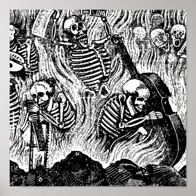 Poster Calavera de Artistas e Artistas c. México dos anos (Frente)