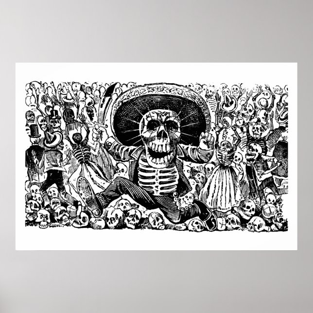 Pôster Calavera Oaxaqueña por José Guadalupe Posada (Frente)