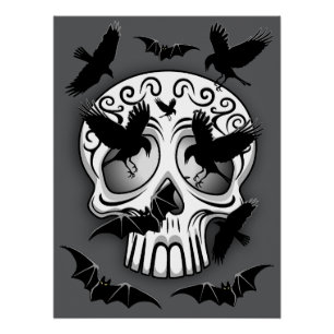 Pôster Calaveras Decorativas do Halloween