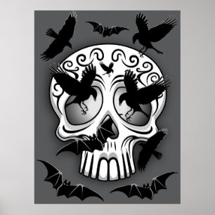 Poster Calaveras Decorativas do Halloween