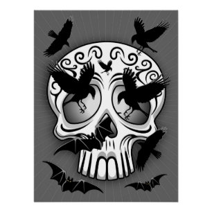 Pôster Calaveras Decorativas do Halloween