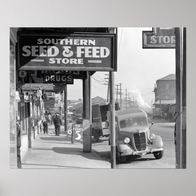 Pôster Calçada de Nova Orleans, 1935. Foto Antiga (Frente)