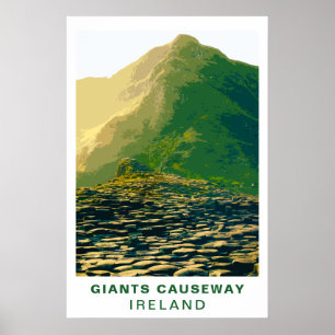 Poster Calçada do Gigante Irlanda Arte de Viagem Vintage