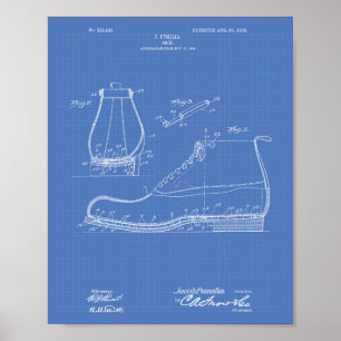 Poster Calçado 1906 Patent Art Blueprint