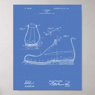 Poster Calçado 1906 Patent Art Blueprint