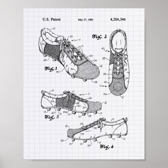 Poster Calçado De Futebol 1980 - Arte Patente - Peper Lin (Frente)