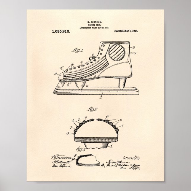 Pôster Calçado de Hockey 1914, Antecedente de Arte Patent (Frente)