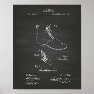 Poster Calçado Lace Clamp 1894 Painéis de arte patenteado