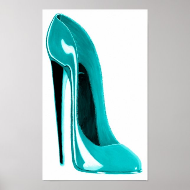 Pôster Calçado Turquoise Stiletto (Frente)