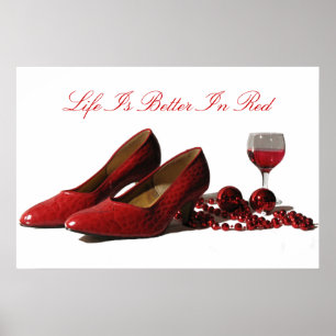 Poster Calçados de alto salto vermelho e vinho tinto