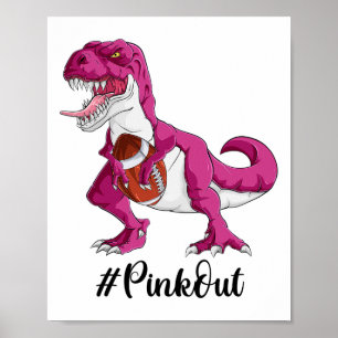 Poster Calçados de Dinossauro Rosa Boys Awarenes de Cance