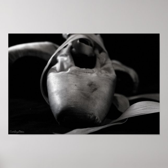 Poster Calçados Grunge BW Pointe (Balé) (Frente)