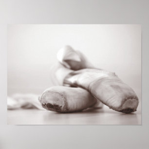 Pôster Calçados Ponteiro do balé no Modelo do Dance Floor