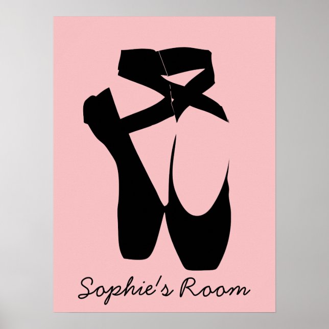 Poster Calçados ponteiros do balé preto (Frente)