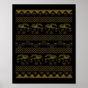 Poster Calças Thai Chang Elefante Hippie Boho Yoga Palazz