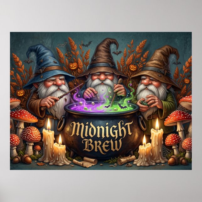 Poster Caldeirão de Poção Noturna dos Gnomos Feiticeiros  (Frente)