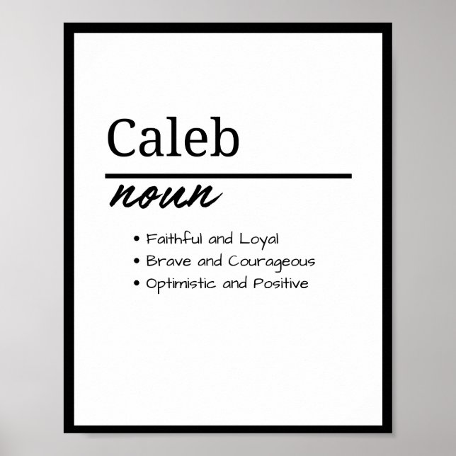 Poster Caleb, Nome Personalizado de Menino Definição (Frente)