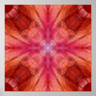Pôster caleidoscope vermelho