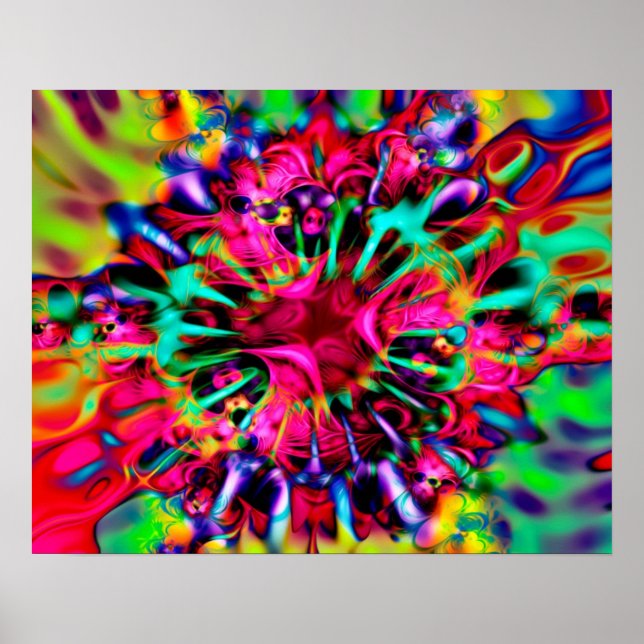 Poster Caleidoscópio Apofílise Arte Fractal - I (Frente)
