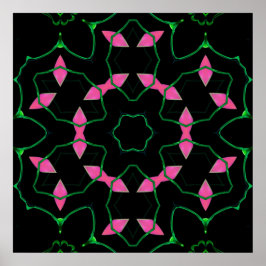 Poster Caleidoscópio de Esmeralda e Rosa