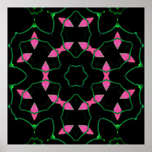 Poster Caleidoscópio de Esmeralda e Rosa