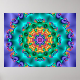 Poster Caleidoscópio Flor Pastel