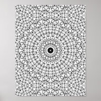 Caleidoscópio Mandala Coração Ziguezague Elétrico