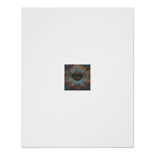 Pôster Caleidoscópio Mandala Olho Arco-Íris (Frente)