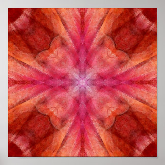 Pôster caleidoscópio vermelho