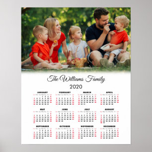 Poster Calendário 2020 Sua foto e seu nome