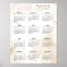 Calendário 2023, Calendário Anual de Aquarela, Mod