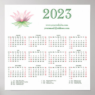 Poster Calendário 2023 para os negócios