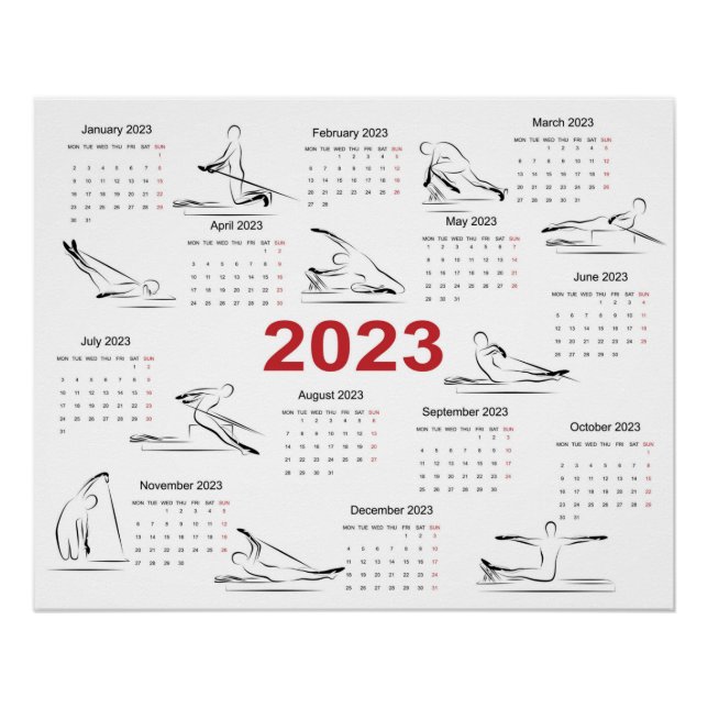 Pôster Calendário 2023 para Poster de instrutor Pilatos (Frente)