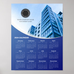 Poster Calendário 2024 de fotos e logotipo da empresa   P