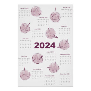 Pôster Calendário 2024 para instrutor Pilatos