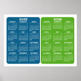 Poster Calendário 2025 2026 - Básico Minimalista 2 anos
