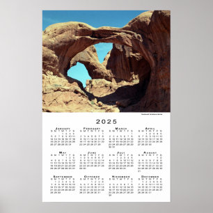 Poster Calendário 2025 do Deserto de Arch Duplo