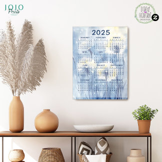 Poster Calendário 2025 Fundo de Flor de Dente-de-Leão