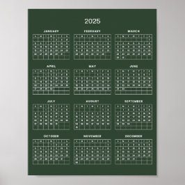 Poster Calendário 2025 Simples E Elegante |