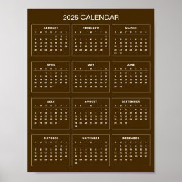 Poster Calendário 2025 Simples e Elegante |
