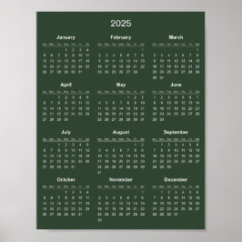 Poster Calendário 2025 Simples E Elegante |