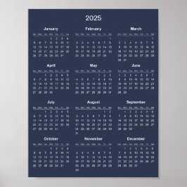 Poster Calendário 2025 Simples Mas Elegante | 