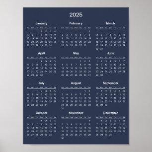 Poster Calendário 2025 Simples Mas Elegante   