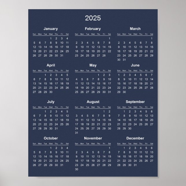 Poster Calendário 2025 Simples Mas Elegante |  (Frente)