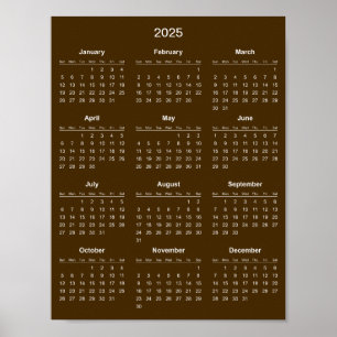 Poster Calendário 2025 Simples Mas Elegante   
