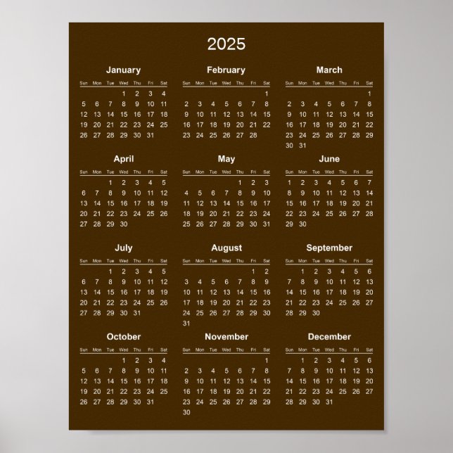 Poster Calendário 2025 Simples Mas Elegante |  (Frente)