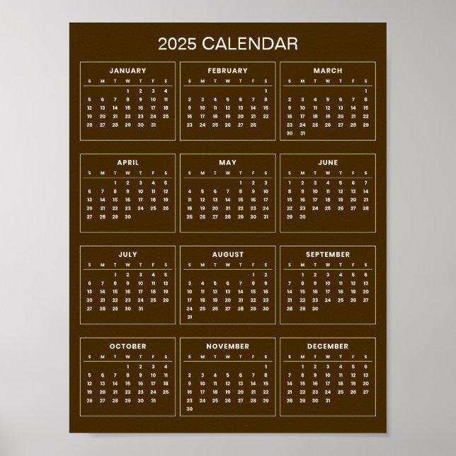 Poster Calendário 2025 Simples Mas Elegante |  (Frente)