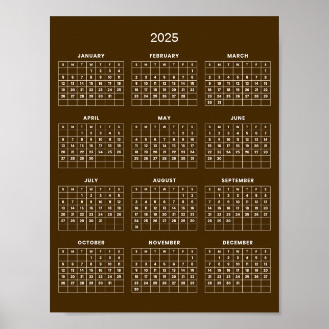 Poster Calendário 2025 Simples Mas Elegante |  (Frente)