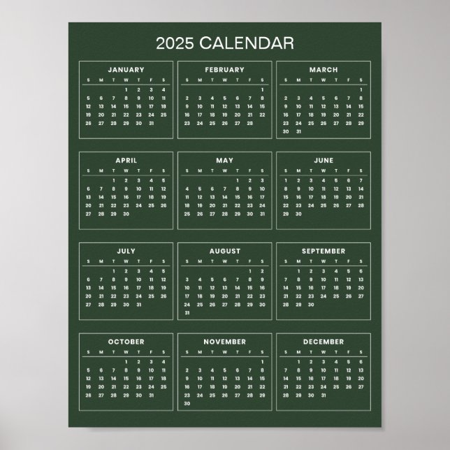 Poster Calendário 2025 Simples Mas Elegante |  (Frente)